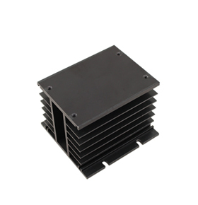 沪工散热器T-80黑色SSR固态继电器散热片T型散热座80X80X70