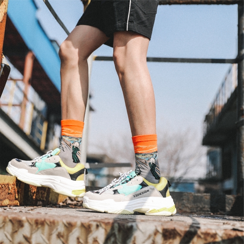 5雙裝 歐洲名畫圖案歐美長襪潮滑板襪原宿街頭男襪薄款中筒襪在類目 女士內衣/男士內衣/家居服, 短襪/打底襪/絲襪/美腿襪中 - 來自Buy2taobao.com提供專業的淘寶代購服務