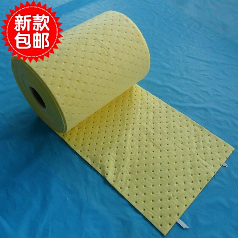 黄色4mm化学品液体吸附棉吸液卷 吸酸棉吸液垫 超强吸收 40cm*50m