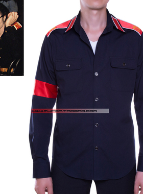 杰克逊演出服Michael Jackson衬衫CTE刺绣肩章衬衣杰克逊服装服饰