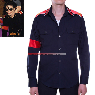 杰克逊演出服Michael Jackson衬衫CTE刺绣肩章衬衣杰克逊服装服饰