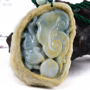 宏荔珠宝翡翠 正品A货翡翠原石手把件福鼠如意玉石手玩件5010