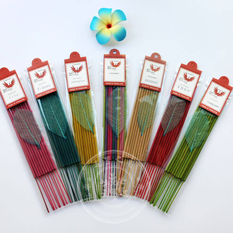 泰国进口sri incense天然线香檀香薰花香长香棒香线香9寸10支装
