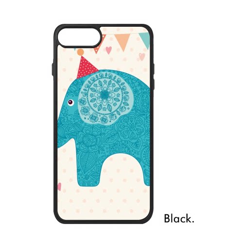适用于iPhone帽子蓝色大象彩旗粉Xr手机壳max保护套678plus硅胶11