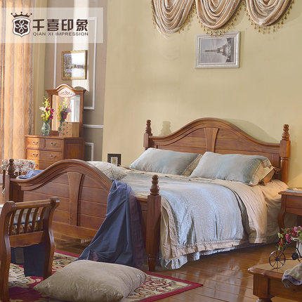 8米红橡纹红椿木家具双人床1.5米成人实木床