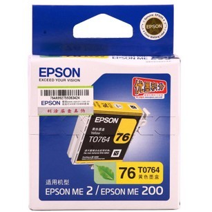 原装正品 爱普生t0764 墨盒 黄色 epson ME2 ME200 原装墨盒76