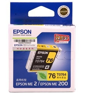 原装正品 爱普生t0764 墨盒 黄色 epson ME2 ME200 原装墨盒76