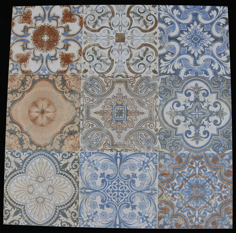 欧式地中海做旧花砖600*600卫生间墙砖复古客厅地砖仿古砖KTV瓷砖