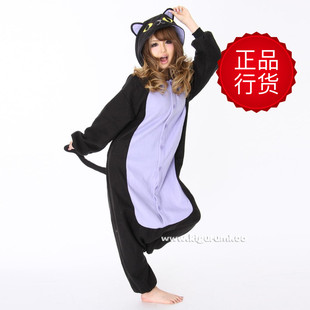日本SAZAC 受权 爱情公寓 万圣节黑猫 连体 情侣睡衣 可爱家居服