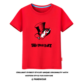 男女情侣夏季 女神异闻录5 衣服 游戏短袖 t恤衫 怪盗 预告书