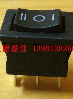 电子开关 船型开关3脚3档黑色15X21mm翘板开关电源开关KCD1-101