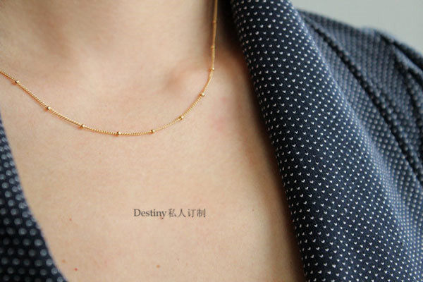 Destiny Private customized American imports 14K Cover with gold leaf Kim Beads clavicle Necklace simple Refinementin the Accessories/Fashion Jewelry, Necklace  category - from Buy2taobao.com to provide professional Taobao agent buy service