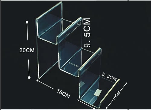 高档亚克力透明阶梯多层钱包皮夹展示架托架手机柜台陈列展示道具