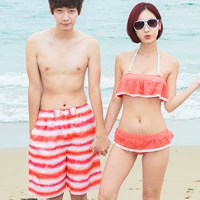 Vcouple2015 những người yêu thích bãi biển mới mặc cánh hoa gợi cảm mặc bikini ba mảnh của Hàn Quốc - Vài đồ bơi đồ đôi trắng đi biển	