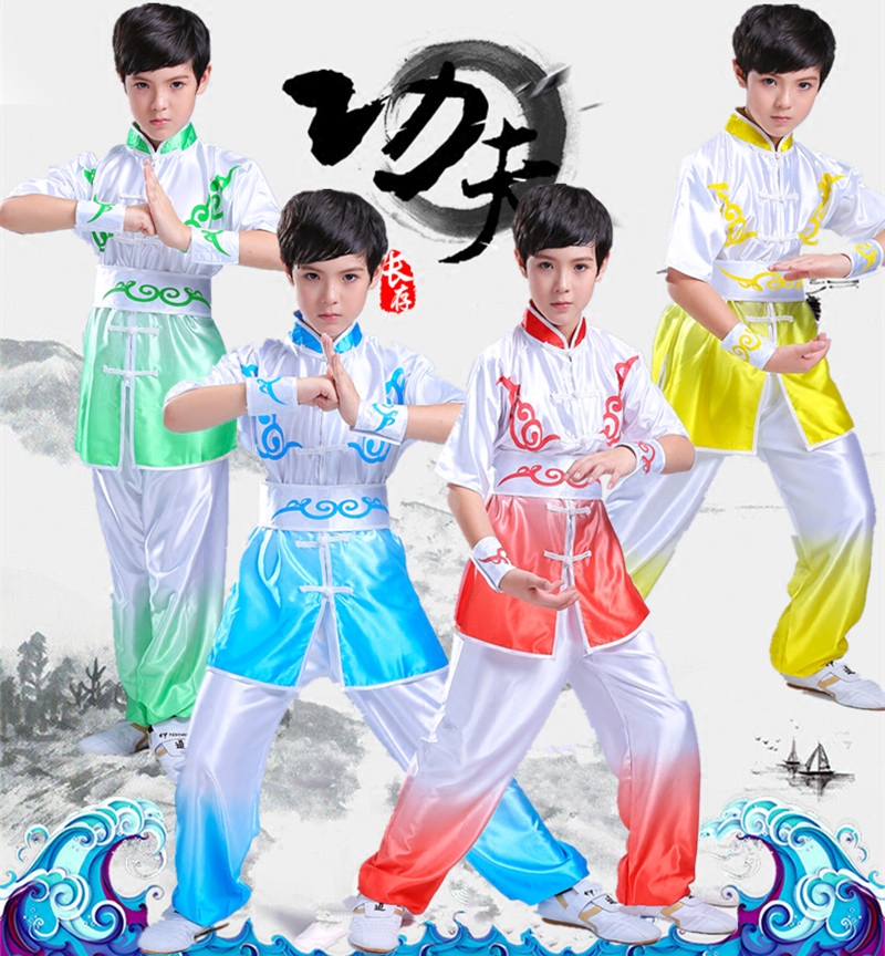 儿童武术功夫长短袖比赛演出服