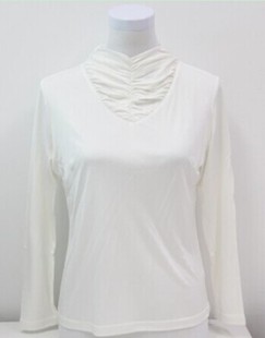 台航秋冬新款女桑蚕丝真丝针织衫堆堆领长袖打底衣服