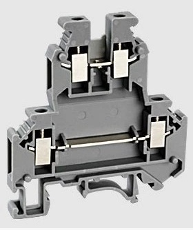 通用型组合螺丝导轨式安装UKK3双层接线端子排2.5平方灰色50只