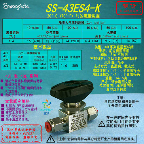 世伟洛克尼龙手柄球阀