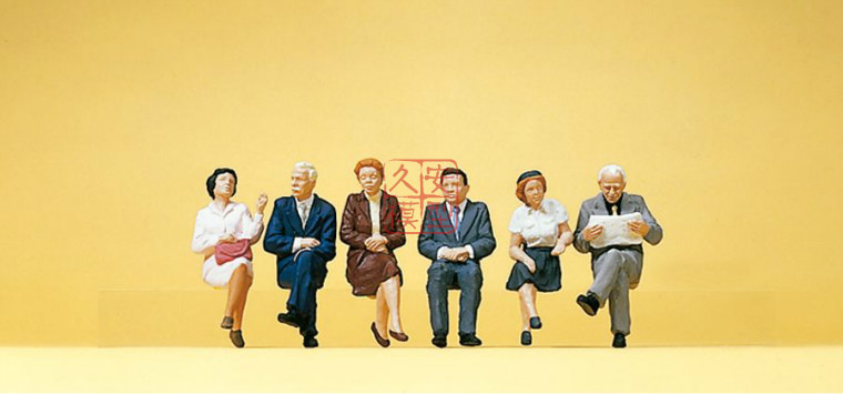 仿真人物 微缩小人 1:87 PREISER 10434 坐着的旅客