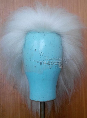 全白色假发男士化妆假发前粘纱影视假发化妆短直发造型透所表演