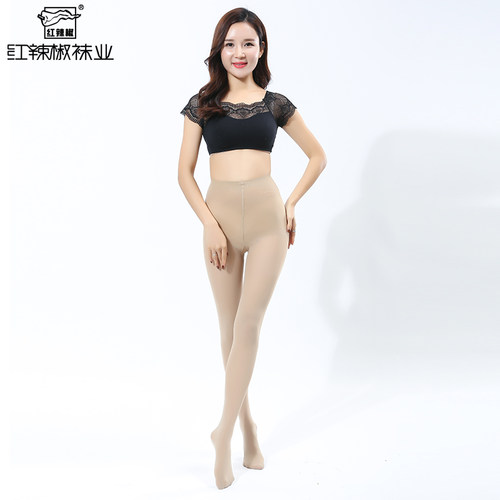 chilli/红辣椒60d加棉脚底袜子女