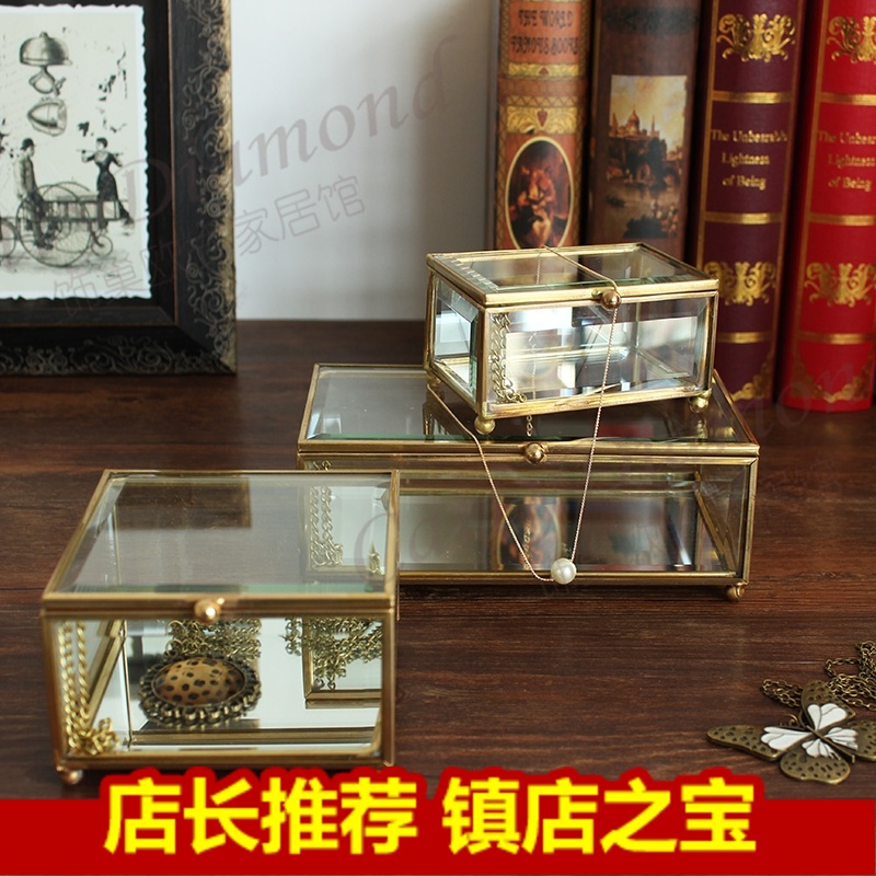 欧式玻璃透明四边首饰正方形长方形首饰盒家居装饰品样板房摆件|msdalam kategori Aksesori rumah, barang-barang hiasan, kotak barang kemas - dari Buy2taobao.com untuk memberikan perkhidmatan ejen Taobao profesional membeli