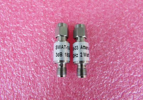 DC-18GHz 3dB 2W SMA 射频微波同轴固定衰减器 型号：SWAT-18-3 有测试图片