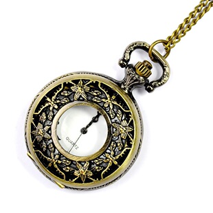 中号四朵金花复古怀表 雕花镂空怀表8106