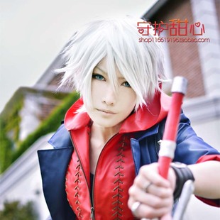{甜心家}鬼泣4 尼禄Nero /银白色反翘短发/但丁/阿金cosplay假发
