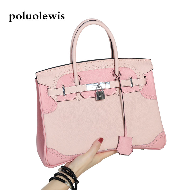 2018 new pattern Lace Birkin Jurchen trumpet Pink Silver Buckle cowhide One shoulder portable The single shoulder bag fashionin the Leather/Lady bags/Men's bag, Ms. bags  category - from Buy2taobao.com to provide professional Taobao agent buy service