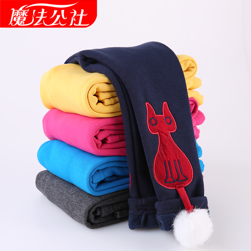 Kids girls plus velvet leggings thick winter clothes 1-2-3-7 years old infant baby virgin long pants