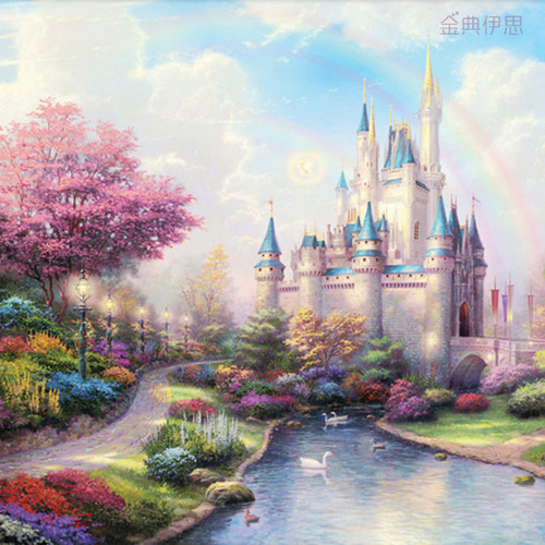 高颜值风景5d钻石画梦幻城堡满钻