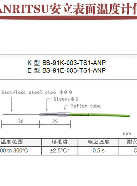 日本ANRITSU安立测试半固态温度传感器BS-91K E-003-TS1-ANP ASP