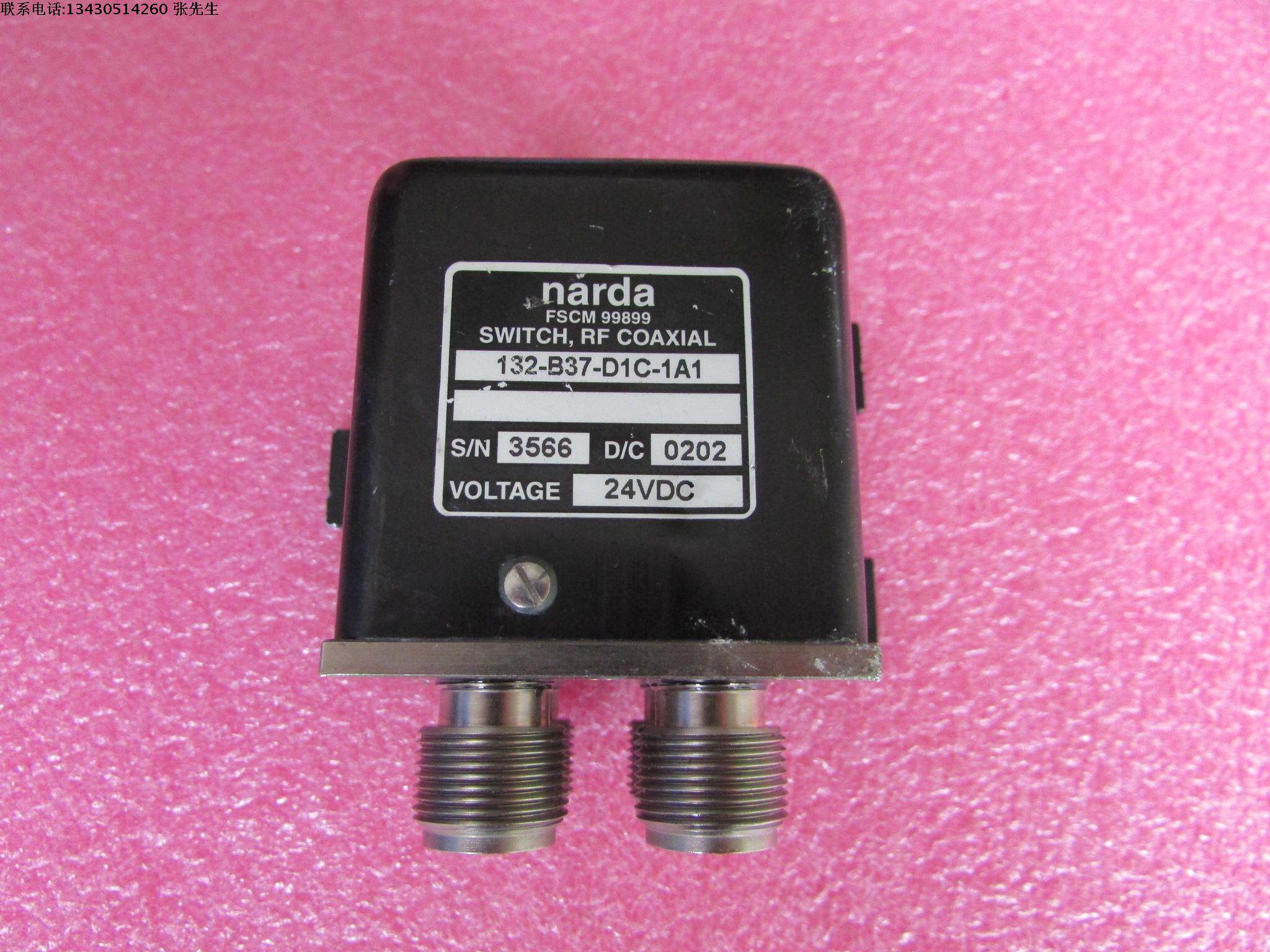 NARDA 132-B37-D1C-1A1 DPDT DC-12.4GHz 1200W 24V射频微波开关