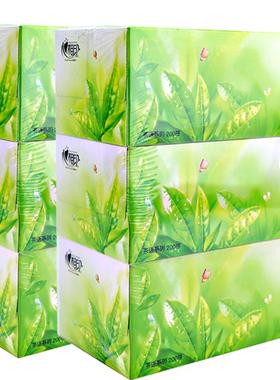 心相印茶语系列盒装面巾纸卫生纸巾 200抽x3盒 x 2提 组合 H200