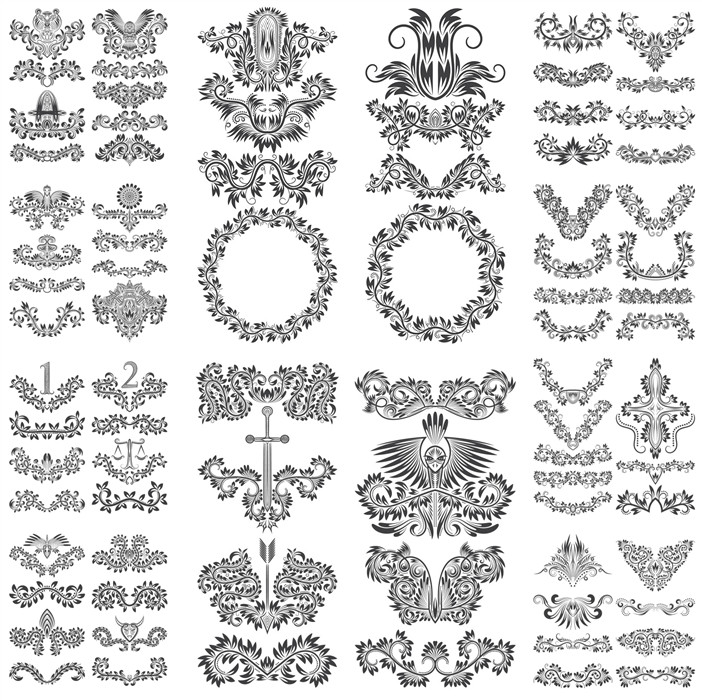 [370]欧式复古花纹花边边框分隔符动物抽象花边 AI矢量设计素材