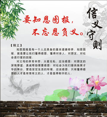 749海报印制展板写真喷绘21中华传统美德信义守则之要知恩图报