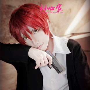 {甜心家}暗杀教室 赤羽业 红辣椒大红色短发现货包邮cosplay假发