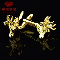 英博 不锈钢电镀袖扣 动物造型 法式衬衫袖口袖钉 Cufflinks d920