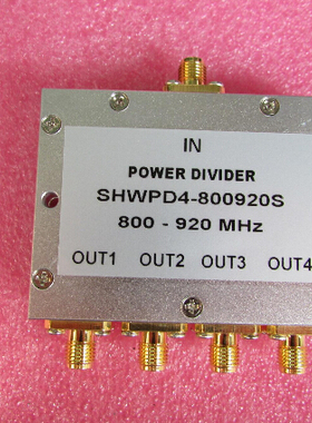 800-920MHz 10W SMA RF 射频同轴4路 一分四功分器 频率可定制