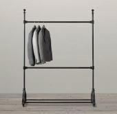 覆古服装 店中岛男女货架展示架落地多层侧挂双层铁艺挂衣架 架服装