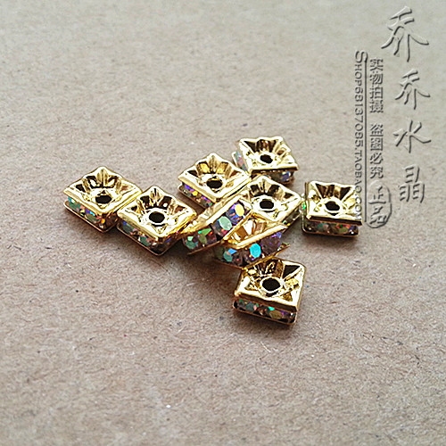 diy泰国佛牌项链金色水钻花托