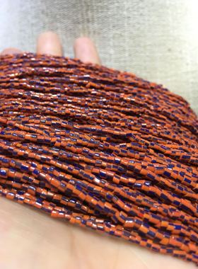 非洲 老琉璃 红色桶珠2.5MM 90年代 蓝色桶珠 老玻璃 纯手工 进口