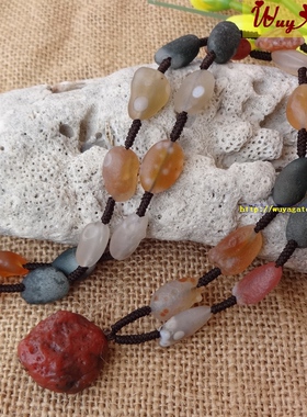 原矿阿拉善玛瑙项链毛衣链复古女