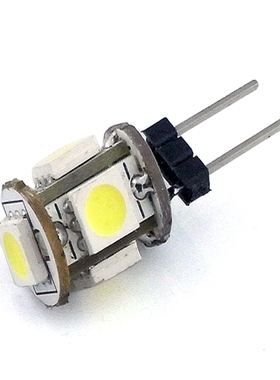 G4双插针Led灯泡5颗5050灯珠DC 12V白色暖白红色粉色绿色蓝色