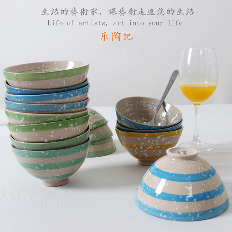 创意陶瓷手绘风家用米饭碗