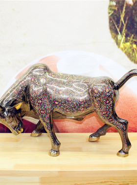 巴基斯坦手工艺品铜器铜雕动物30英寸爵士斗牛开业庆典礼品BT423