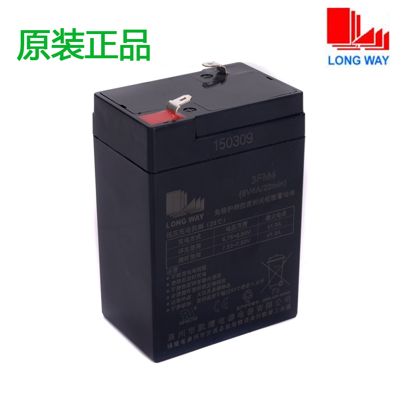 正品龙威电瓶儿童电动摩托车配件电池6V4A 6V4.5A LOGWAY