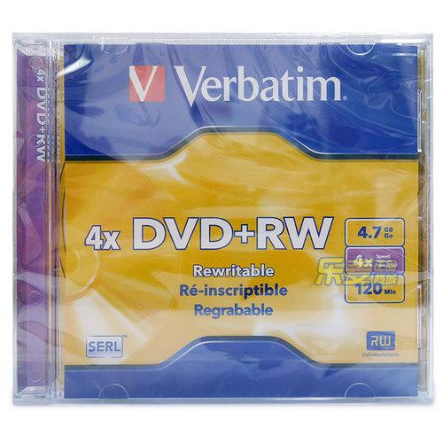 包邮 台产威宝DVDRW DVD+RW 可擦写DVD刻录光盘 4X速单片盒装 -RW