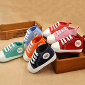 子男女宝宝学步鞋 系带防滑防掉软底鞋 新生婴儿步前鞋 1岁春秋季